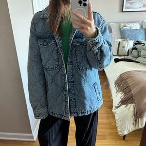 zara denim oversized jacket xs